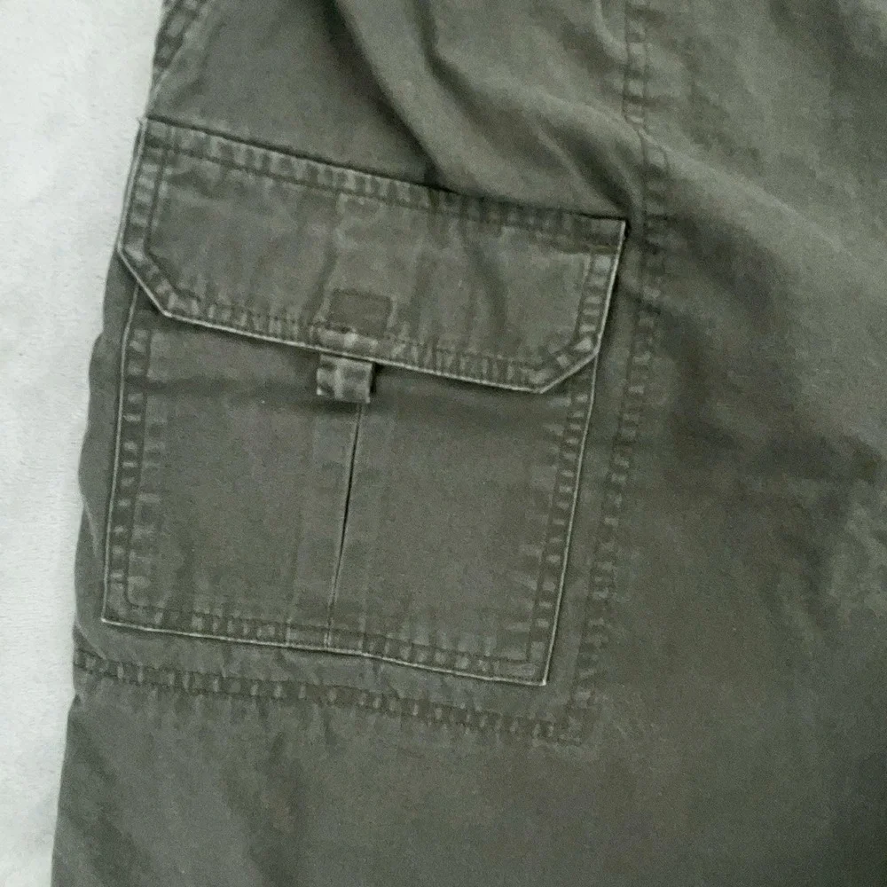Basic Editions Mens Cargo Shorts Olive Green Elastic Waist‎ Cotton XXL